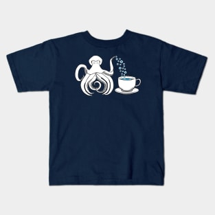 Trippy Octopus Little Teapot with Eyeball Bubble Tea Kids T-Shirt